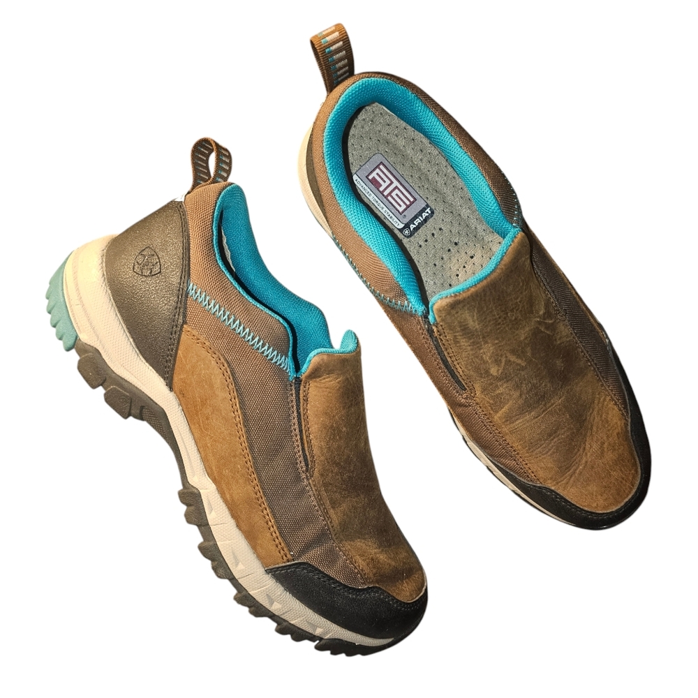 ARIAT Men's Leather Slip-On Shoes - Rugged Outdoor Comfort - US 10 B - EUC
